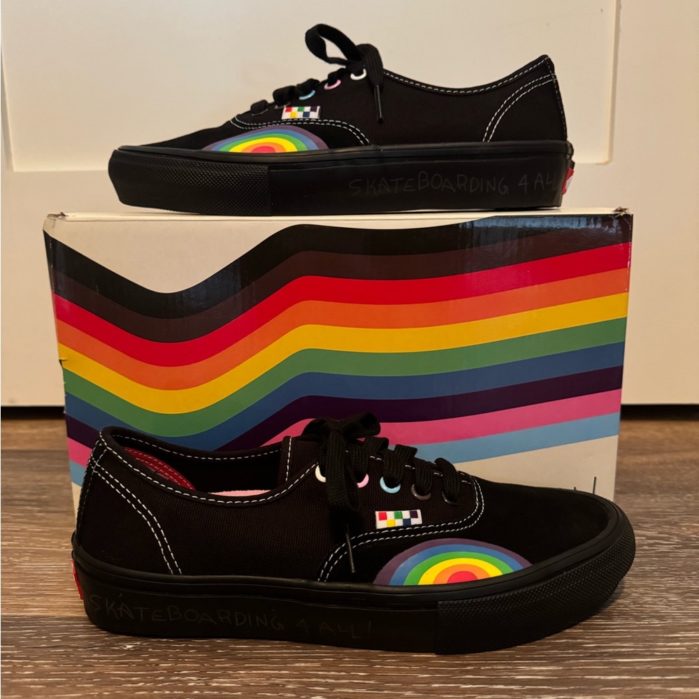 Black Rainbow Vans SK8 Shoes